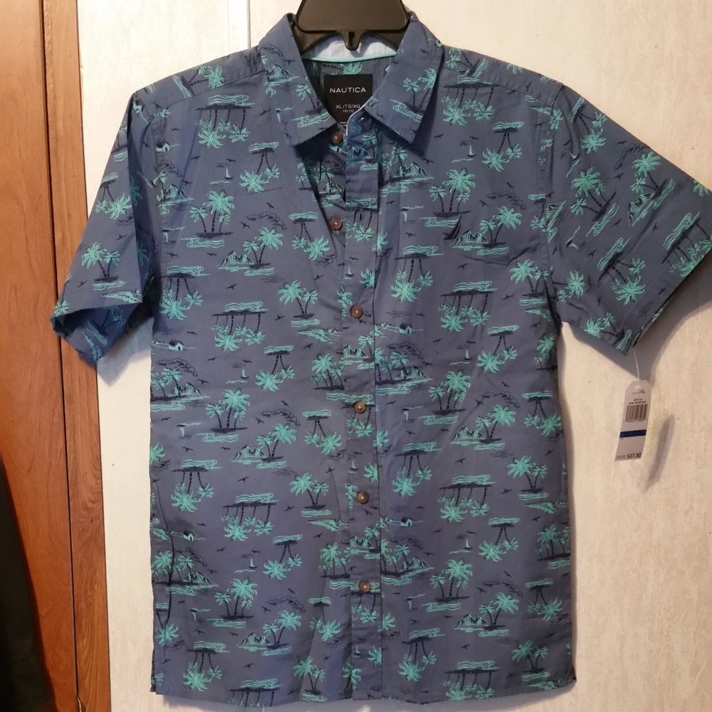 NWT Boys Izod XL Palm tree Shirt